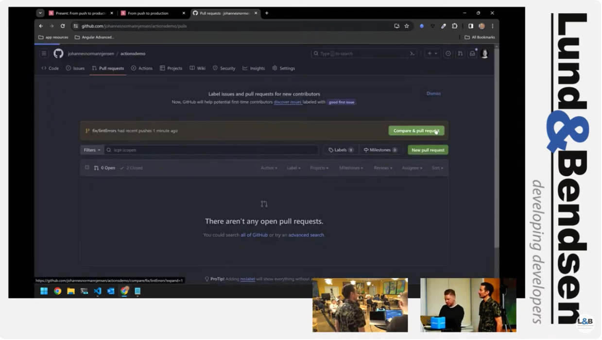 Flemming Bregnvig og Johannes Normann Jensen - Fra Push til Production med GitHub Actions
